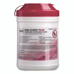 Sani Professional PDI San-Cloth Plus Germicidal Disposable Cloth, 6 x 6.75, Unscented, White, 160/Pack View Product Image
