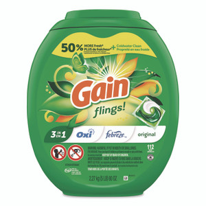 Gain Flings Detergent Pods, Original, 112 Pods, 80 oz Tub View Product Image