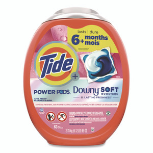 Tide Power PODS Plus Downy Laundry Detergent, April Fresh Scent, 98 oz Tub, 63 Pods/Tub View Product Image