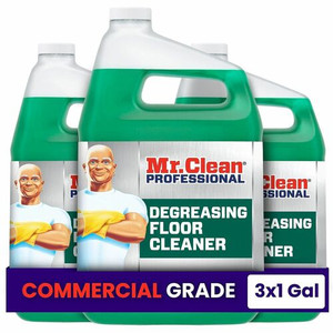 Mr. Clean Pro Degreasing Floor Cleaner - For Multi Surface, Commercial, Kitchen - Concentrate - 128 fl oz (4 quart) - Recommended For: Oil Remover, Grease Remover, Odor Remover - Green Product Image 