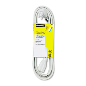 Fellowes Indoor Heavy-Duty Extension Cord, 9 ft, 15 A, Gray (FEL99595) View Product Image