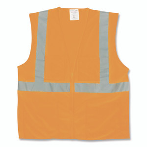 PIP ANSI Class 2 Two-Pocket Zipper Mesh Safety Vest, Polyester Mesh, 2X-Large, Orange View Product Image