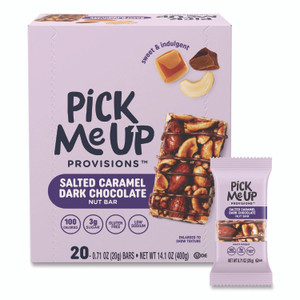 Pick Me Up Provisions Nut Bars, Salted Caramel Dark Chocolate, 0.7 oz Bar, 20/Box View Product Image