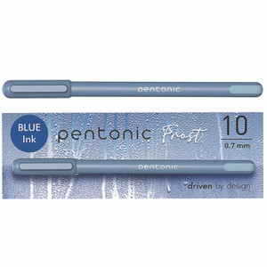 TOPS PENTONIC Gel Pen, Stick, Fine 0.7 mm, Blue Ink, Frosted Blue Barrel, 10/Pack View Product Image