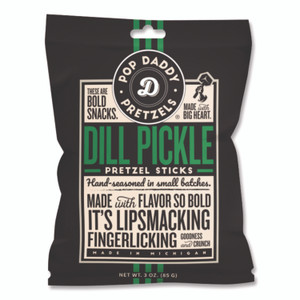 Pop Daddy Dill Pickle Pretzel Sticks, 3 oz Bag, 15/Carton View Product Image