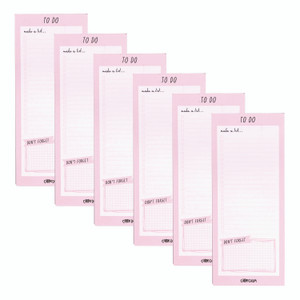 PUKKA PAD Magnetic To Do List, Unruled, 60 Pink/White 3.5 x 8.5 Sheets, 6/Pack View Product Image