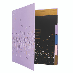PUKKA PAD Rollbound Binder, 3 Rings, 1" Capacity, 11 x 8.5, Lilac/Black/Gold/White View Product Image