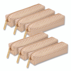 PUKKA PAD Pencil Case, 8.07 x 2.36 x 2.55, Taupe, 6/Pack View Product Image