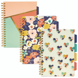 PUKKA PAD B5 Size Project Book, 5-Subject, Medium/College Rule, Assorted Cover Colors, (100) 9.8 x 6.9 Sheets, 3/Pack View Product Image