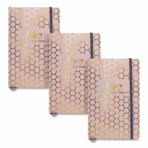 PUKKA PAD Journal, 1-Subject, Medium/College Rule, Taupe Haze/Gold Cover, (96) 8.3 x 5.8 Sheets, 3/Pack View Product Image