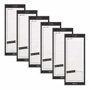 PUKKA PAD Magnetic To Do List, Unruled, 60 Black/White 3.5 x 8.5 Sheets, 6/Pack View Product Image
