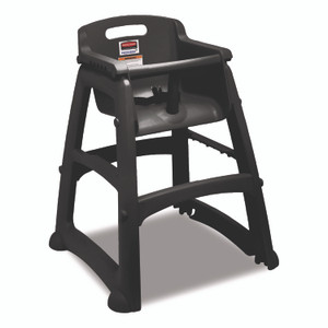 Rubbermaid Commercial Sturdy Chair Youth Seat with Casters, Black View Product Image