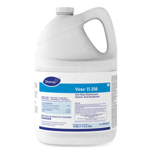 Diversey Virex II 256 One-Step Disinfectant Cleaner Deodorant Mint, 1 gal, 4 Bottles/CT (DVO04332) View Product Image