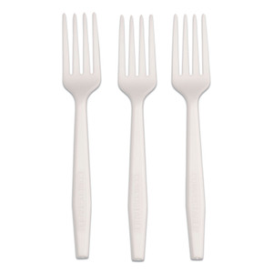 AmerCareRoyal CPLA Cutlery, Heavyweight Fork, Plastic, White, 1,000/Carton View Product Image