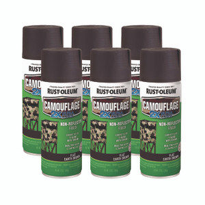 Rust-Oleum Camouflage Spray Paint, Flat Earth Brown, 12 oz Aerosol Can, 6/Carton View Product Image
