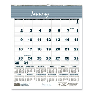 House of Doolittle Bar Harbor Recycled Wirebound Monthly Wall Calendar, 6 x 7, White/Blue/Gray Sheets, 12-Month (Jan-Dec): 2024 View Product Image