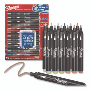 Sharpie Creative Markers, Bullet Tip, Assorted Earth Tones, 12/Pack View Product Image