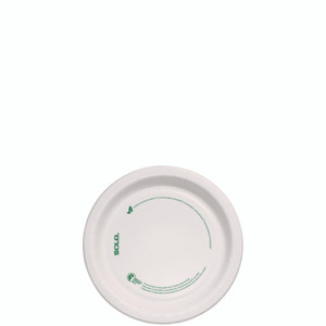 SOLO Compostable Paper Dinnerware, ProPlanet Seal, Plate, 6" dia, White, 500/Carton View Product Image