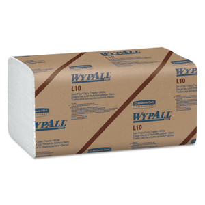 WypAll L10 SANI-PREP Dairy Towels, Banded, 2-Ply, 9.3 x 10.5, Unscented, White, 200/Pack, 12 Packs/Carton (KCC01770) View Product Image