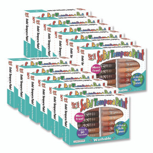 TPG Creations Kwik Stick Tempera Paint, 0.7" x 3.5", Assorted Skintones, 14 Sticks/Pack, 12 Packs/Carton View Product Image