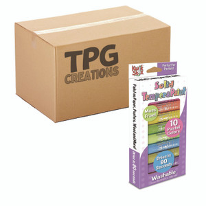 TPG Creations Kwik Stix Tempera Paint Set, 10 Assorted Pastel Colors, 10/Set, 12 Sets/Carton View Product Image
