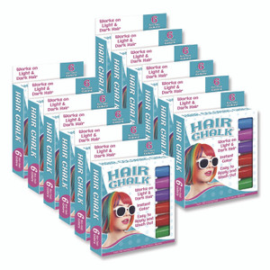 TPG Creations Hair Chalk, Assorted Colors, 6/Pack, 12 Packs/Carton View Product Image