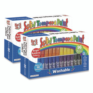 TPG Creations Kwik Stix Tempera Paint Set, 8 Assorted Colors, 96 Paint Sticks/Pack, 2 Packs/Carton View Product Image
