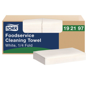 Tork Foodservice Cleaning Towel, 1-Ply, 5 x 10.75, White, 150 Sheets/Carton View Product Image