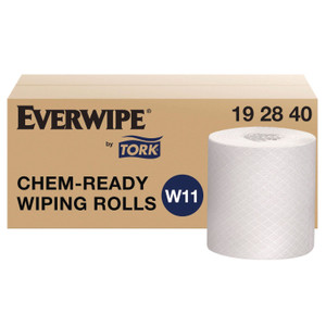 Tork Chem-Ready Wiping Rolls, 1-Ply, 12 x 5.25, White, 180 Sheets, 6 Rolls/Carton View Product Image