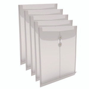 TRU RED Poly String and Button Storage Envelope, Letter Size, Clear, 5/Pack View Product Image