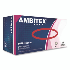 AMBITEX L5201 Series Powder-Free Latex Gloves, 4 mil, Small, Cream, 100/Box View Product Image
