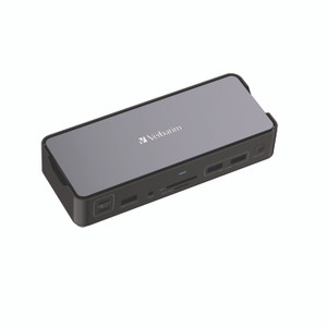 Verbatim USB-C Pro Docking Station 15-in-1, Audio/DisplayPort/HDMI/Micro SD/RJ45/SD/USB-A/USB-C, Gray View Product Image