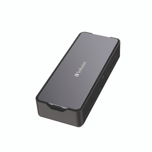 Verbatim USB-C Pro Docking Station 15-in-1 256GB Vi3000 SSD, Audio/DisplayPort/HDMI/Micro SD/RJ45/SD/USB-A/USB-C, Gray View Product Image