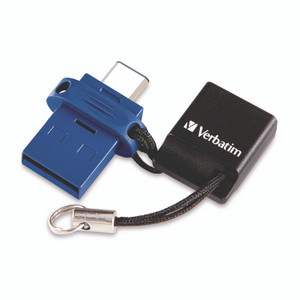 Verbatim Store n' Go Dual USB 3.2 Gen 1 Flash Drive for USB-C Devices, Blue View Product Image