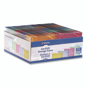 Verbatim Slim Cases, CD/DVD, Assorted Colors, 100/Pack View Product Image