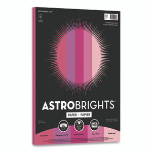 Astrobrights Color Paper - "Interstellar Pinks" Assortment, 24 lb Bond Weight, 8.5 x 11, Assorted Pink Colors, 100/Pack View Product Image