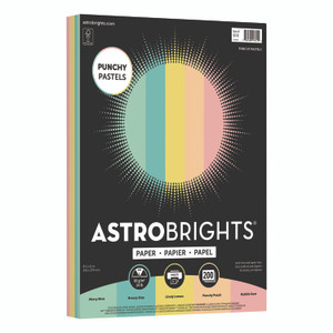 Astrobrights Color Paper - "Punchy Pastels" Assortment, 24 lb Bond Weight, 8.5 x 11, Assorted, 200/Pack View Product Image