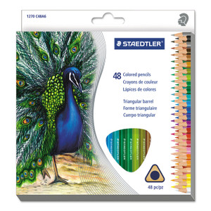 Staedtler Triangular Colored Pencil Set, 2.9 mm, H (#3), Assorted Lead/Barrel Colors, 48/Pack View Product Image