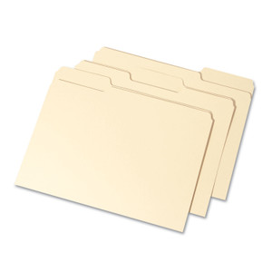 AbilityOne 7530015833820 SKILCRAFT Manila Interior Height Folders, 1/3-Cut Tabs: Assorted, Letter Size, Manila, 100/Box (NSN5833820) View Product Image