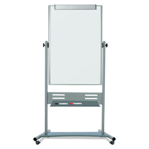 MasterVision Revolver Easel, 35.4 x 47.2, 80" Tall Easel, Vertical Orientation, White Surface, Silver Aluminum Frame (BVCQR5203) View Product Image