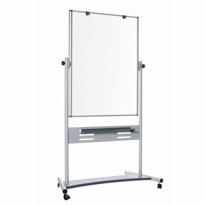 MasterVision Magnetic Dry Erase 2-sided Easel - 47.2" (3.9 ft) Width x 35.4" (3 ft) Height - Magnetic - Casters, Marker Tray - Assembly Required Product Image 
