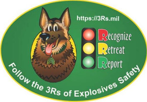 STICKERS, SGT WOOF W/3Rs LOGO, 3" ROUND, ENG View Product Image