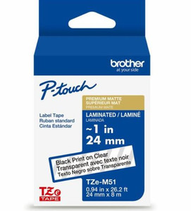 Brother CARTRIDGE,TAPE,MATTE,1" Black Product Image