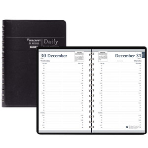 7530016935599, SKILCRAFT Daily Appointment Planner, 8 x 5, Black Cover, 12-Month (Jan to Dec): 2026 View Product Image