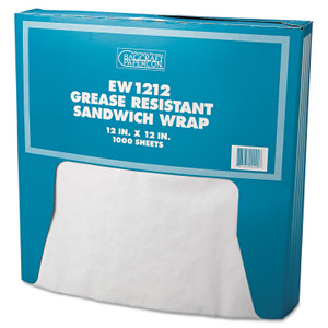 Bagcraft Grease-Resistant Paper Wraps and Liners, 12 x 12, White, 1,000/Box, 5 Boxes/Carton (BGC057012) View Product Image