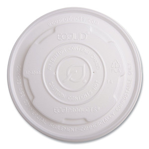 Eco-Products World Art PLA-Laminated Soup Container Lids for 12 oz, 16 oz, 32 oz, White, Plastic, 50/Pack, 10 Packs/Carton (ECOEPECOLIDSPL) View Product Image