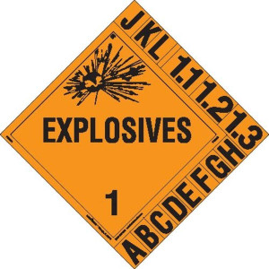 PLACARD - EXPLOSIVES - 25/PK Product Image 