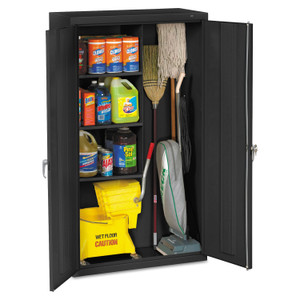 Tennsco Janitorial Cabinet, 36w x 18d x 64h, Black (TNNJAN6618DHBK) View Product Image