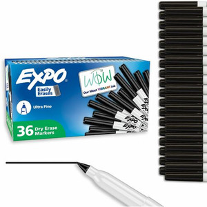 Expo Dry Erase Markers - Ultra Fine Marker Point - Erasable - Black Ink/ Product Image 