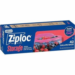 Ziploc Stand-Up Storage Bags - 1 gal Capacity - Seal Closure - Plastic - Storage, Filing, Kitchen Product Image 